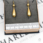 Pre-Owned 18ct Gold Satin Finish Drop Earrings