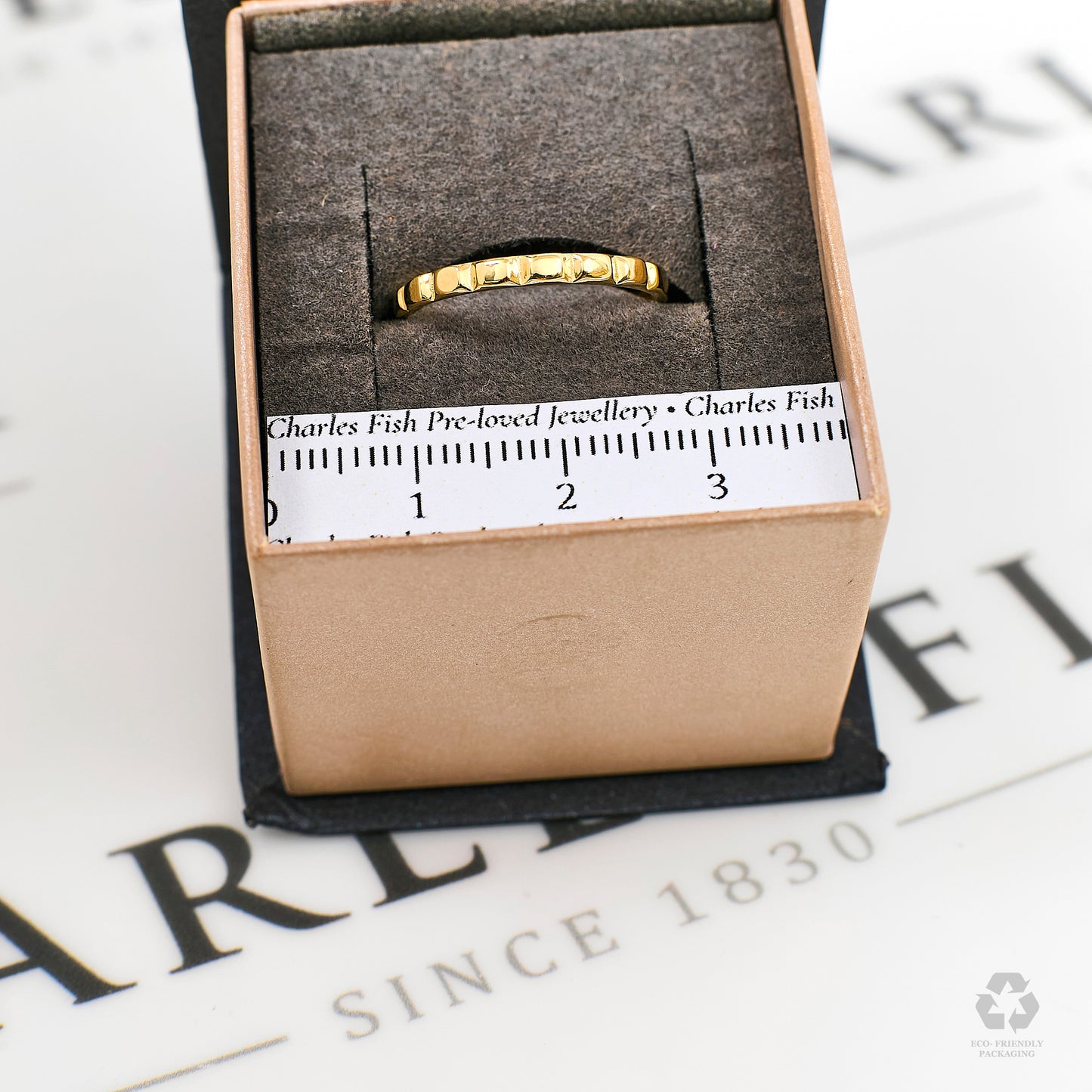Pre-Owned 14ct Gold Dimpled Band Ring Size N
