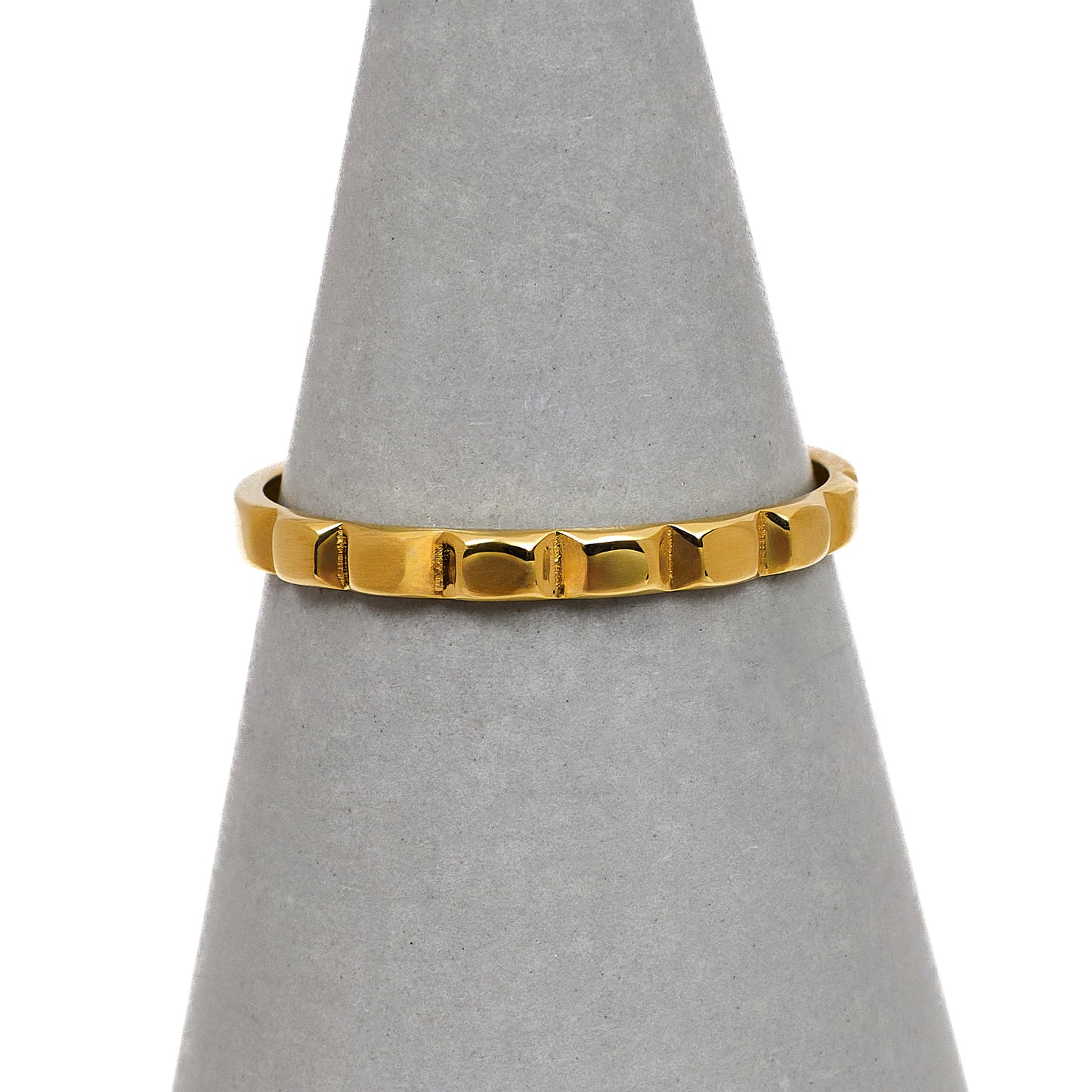 Pre-Owned 14ct Gold Dimpled Band Ring Size N