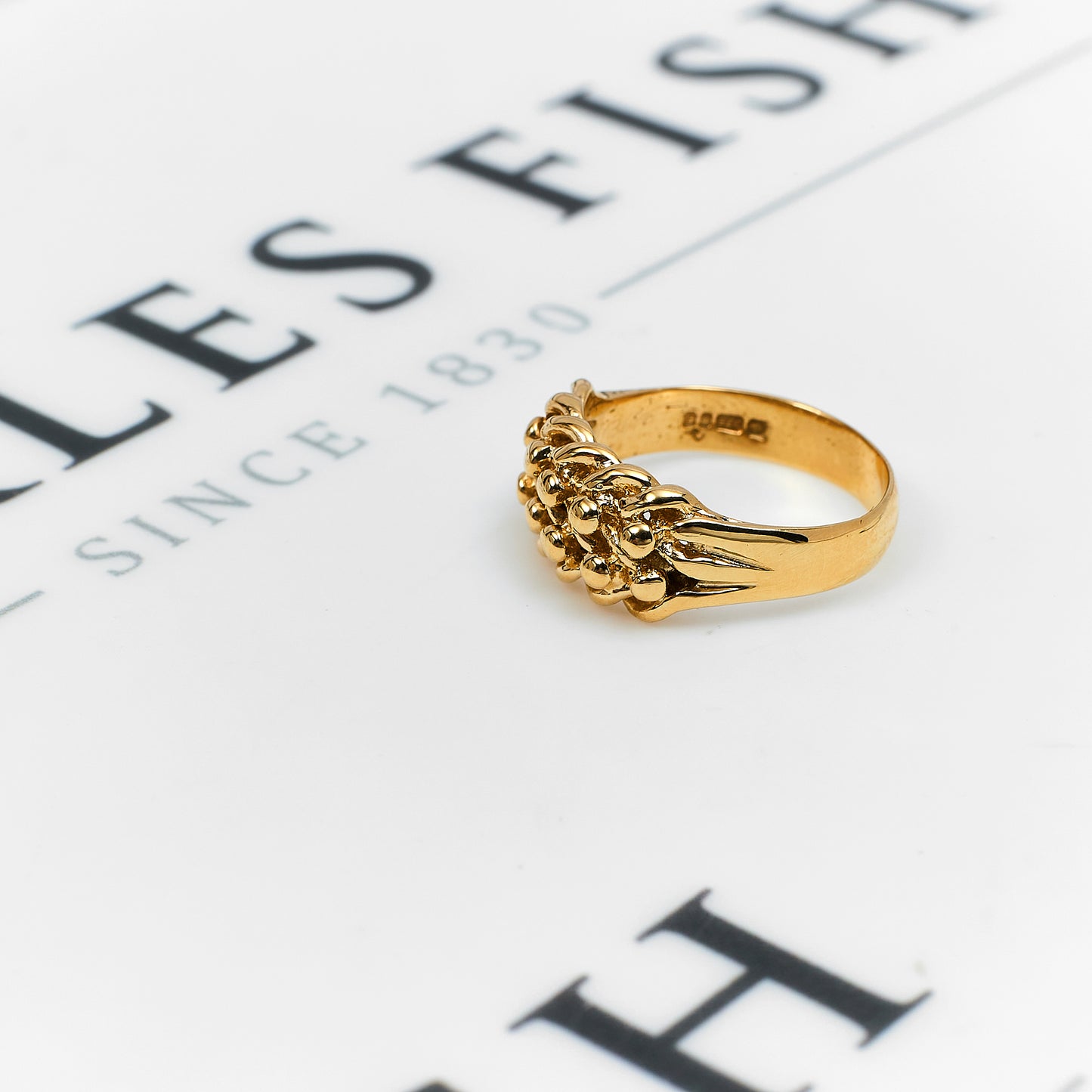 Pre-Owned 9ct Gold 2 Row Shot Ring Size N.5