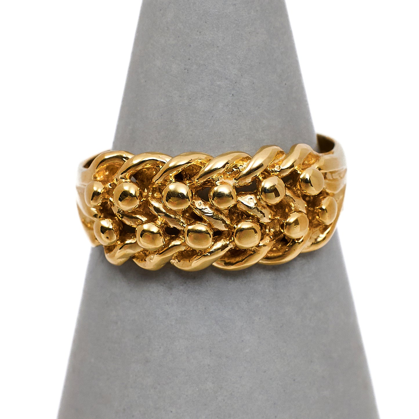 Pre-Owned 9ct Gold 2 Row Shot Ring Size N.5