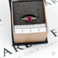Pre-Owned 14ct Gold Synthetic Red Stone & CZ Ring Size N