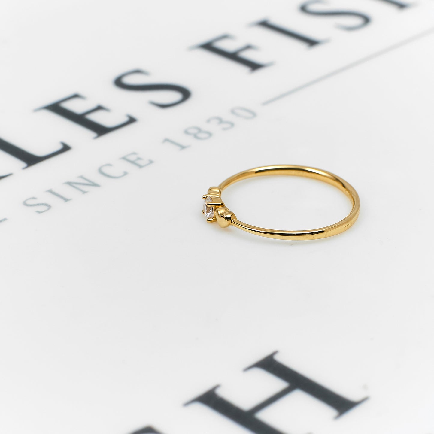 Pre-Owned 14ct Gold CZ 2 Heart Ring Size N
