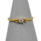 Pre-Owned 14ct Gold CZ 2 Heart Ring Size N