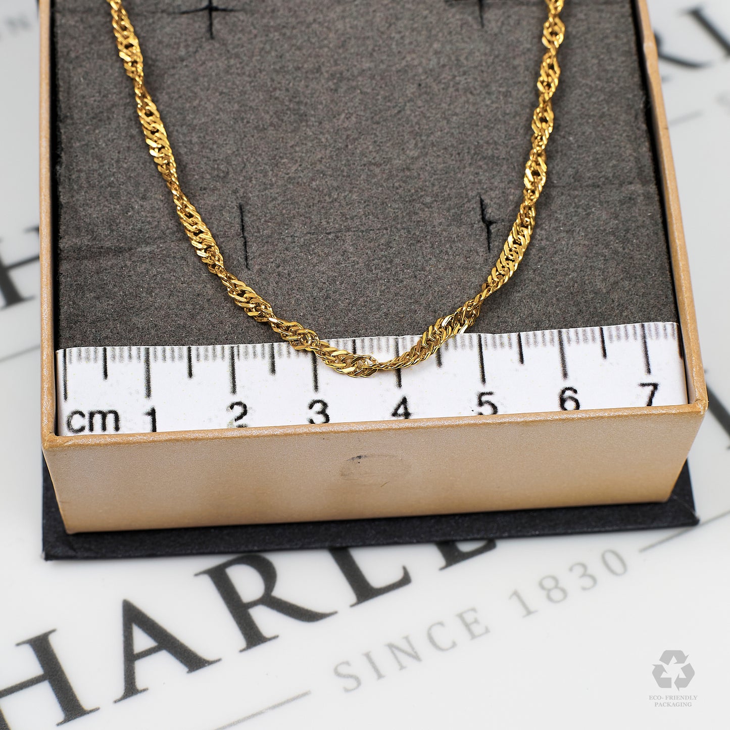 Pre-Owned 9ct Gold Twist Curb Chain Necklace 24 Inch