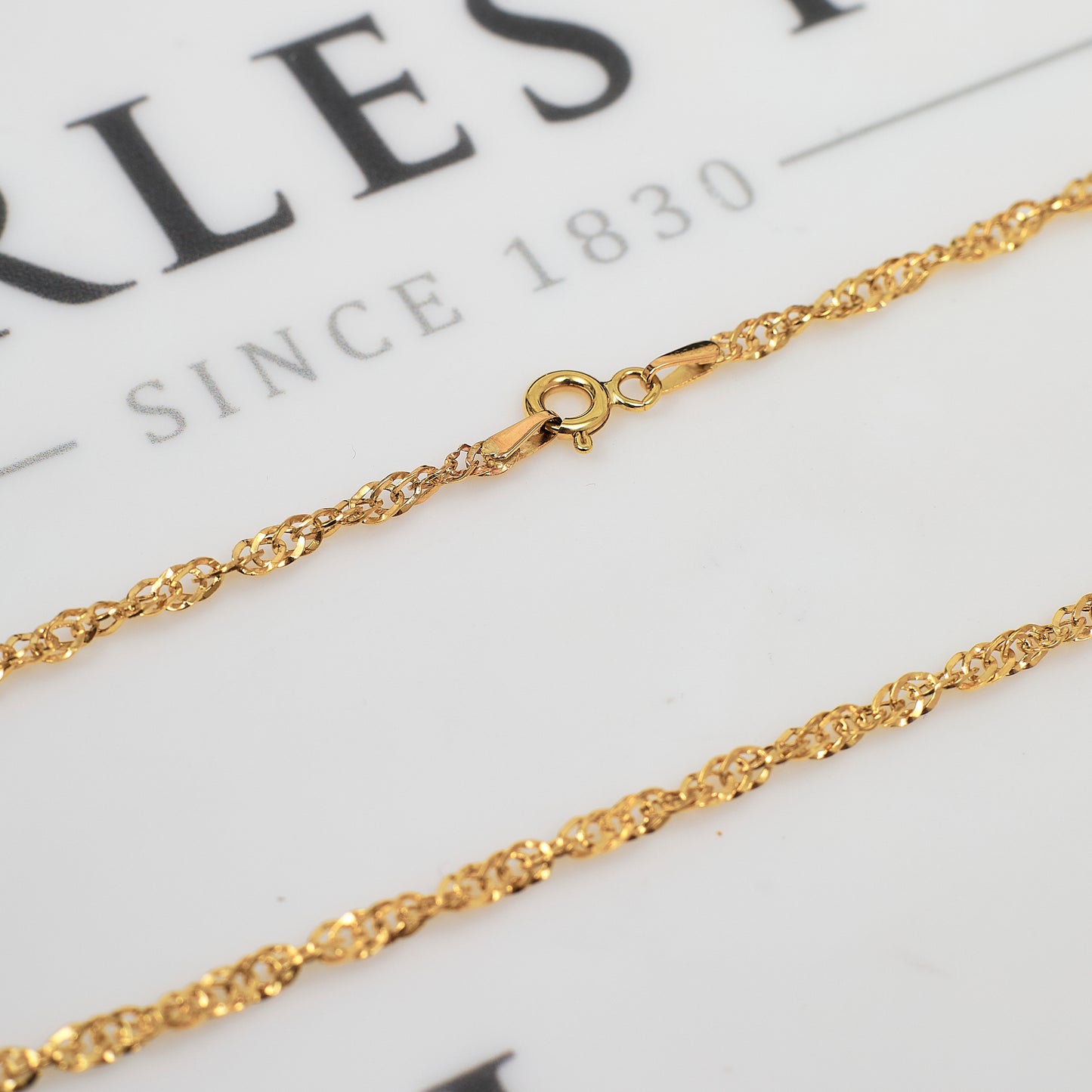 Pre-Owned 9ct Gold Twist Curb Chain Necklace 20 Inch