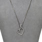 Pre-Owned 14ct White Gold CZ Heart Pendant Necklace 16 Inch