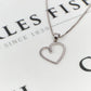 Pre-Owned 14ct White Gold CZ Heart Pendant Necklace 16 Inch
