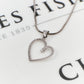 Pre-Owned 14ct White Gold CZ Heart Pendant Necklace 16 Inch