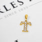 Pre-Owned 9ct Gold CZ Letter T Initial Pendant