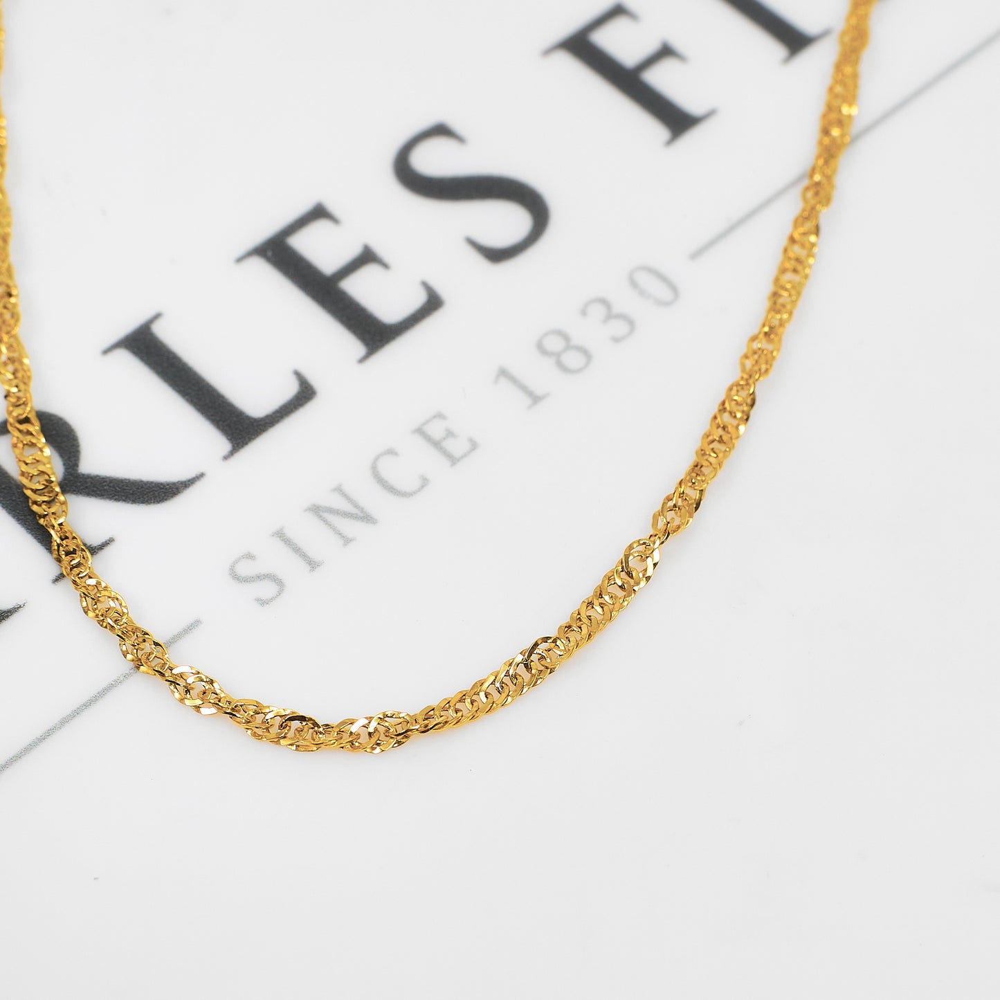 Pre-Owned 9ct Gold Twist Curb Necklace 20 Inch