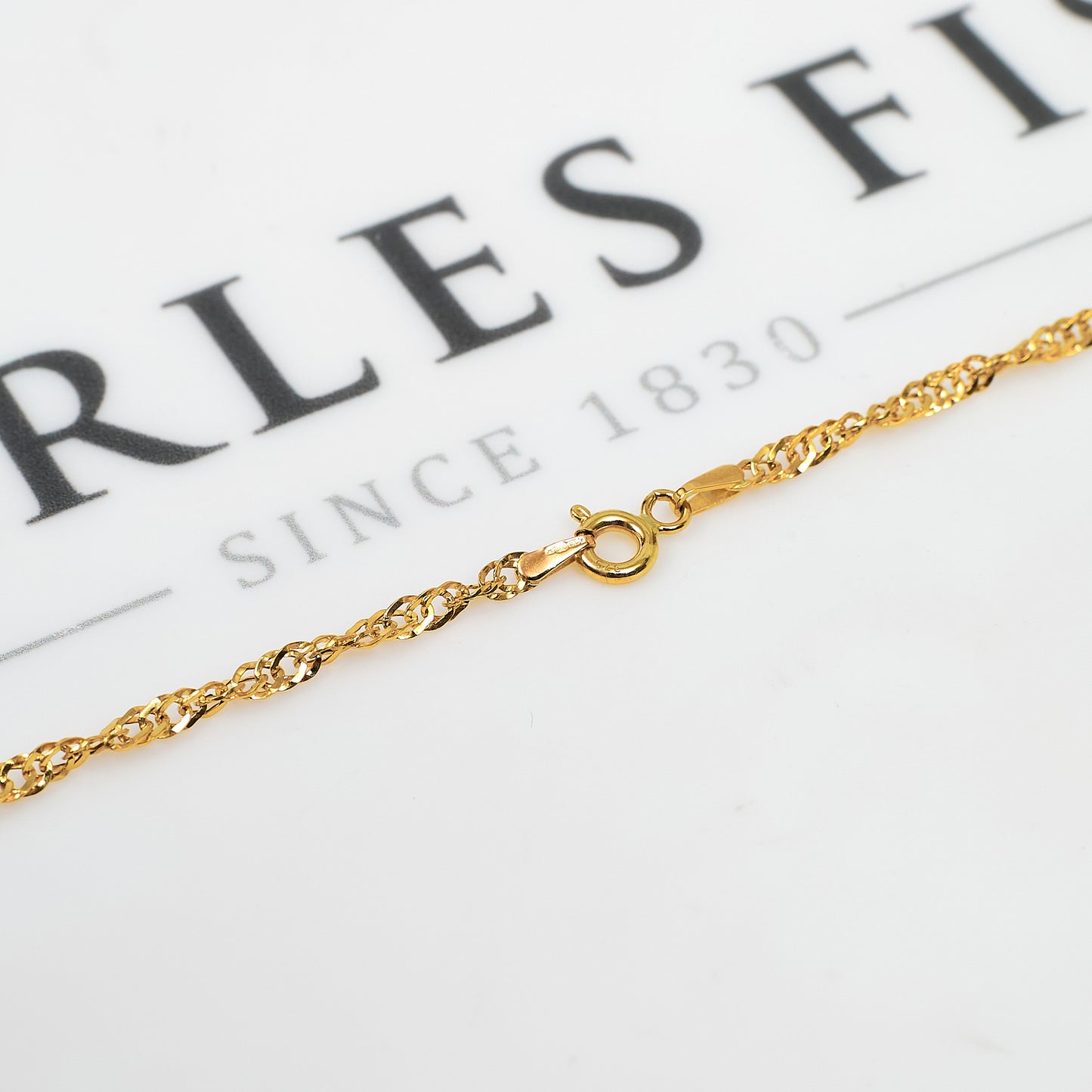 Pre-Owned 9ct Gold Twist Curb Necklace 20 Inch