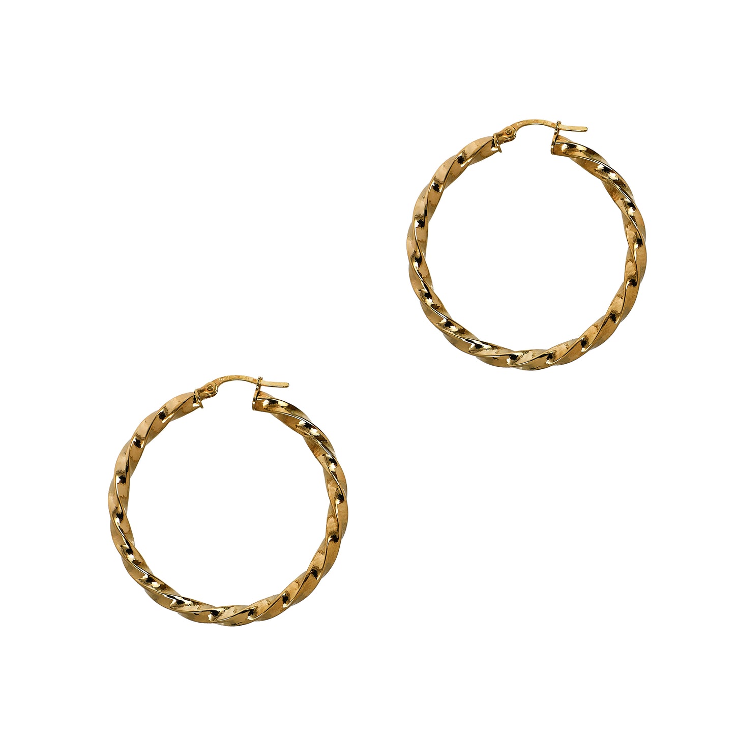 Pre-Owned 9ct Gold Twist Creole Hoop Earrings