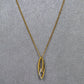 Pre-Owned 9ct Gold Diamond Ellipse Pendant & Chain 16 Inch
