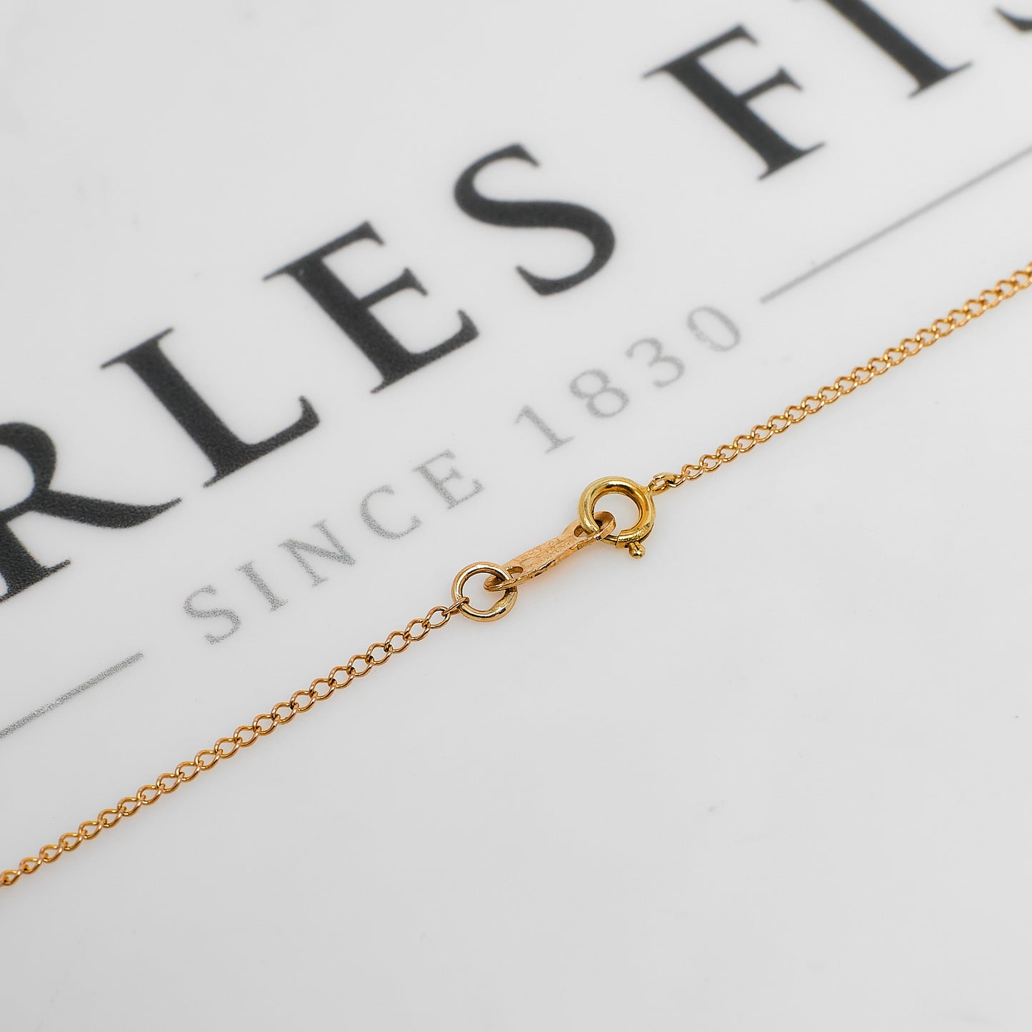 Pre-Owned 9ct Gold Diamond Ellipse Pendant & Chain 16 Inch