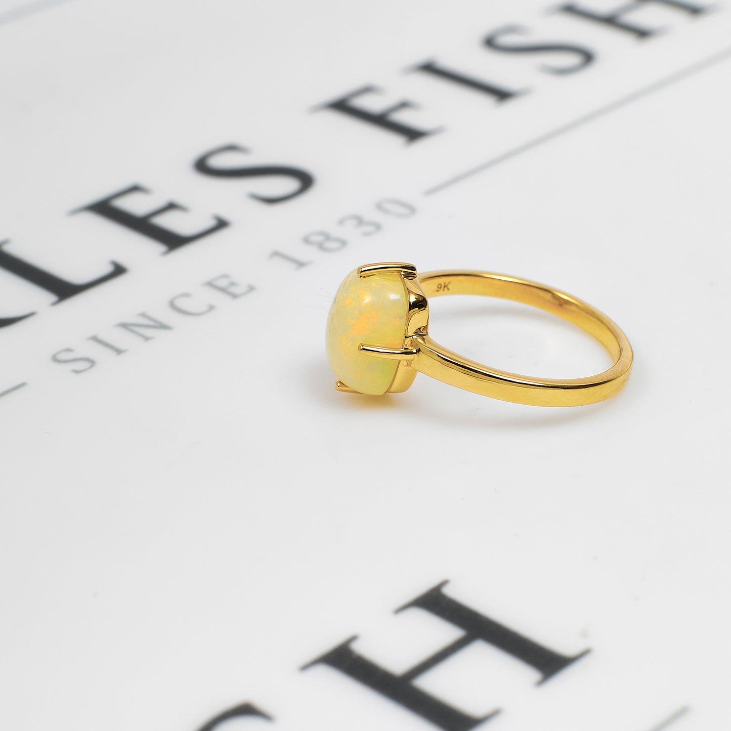 Pre-Owned 9ct Gold Opal Ring Size P.5
