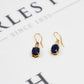 Pre-Owned 9ct Gold Kyanite & White Zircon Drop Earrings
