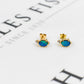 Pre-Owned 9ct Gold Crystal Opal & White Zircon Earrings