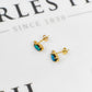 Pre-Owned 9ct Gold Crystal Opal & White Zircon Earrings