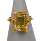 Pre-Owned 18ct Gold Rectangle Citrine Dress Ring Size N.5