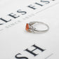 Pre-Owned 9ct White Gold Triangle Sunstone Ring Size O.5