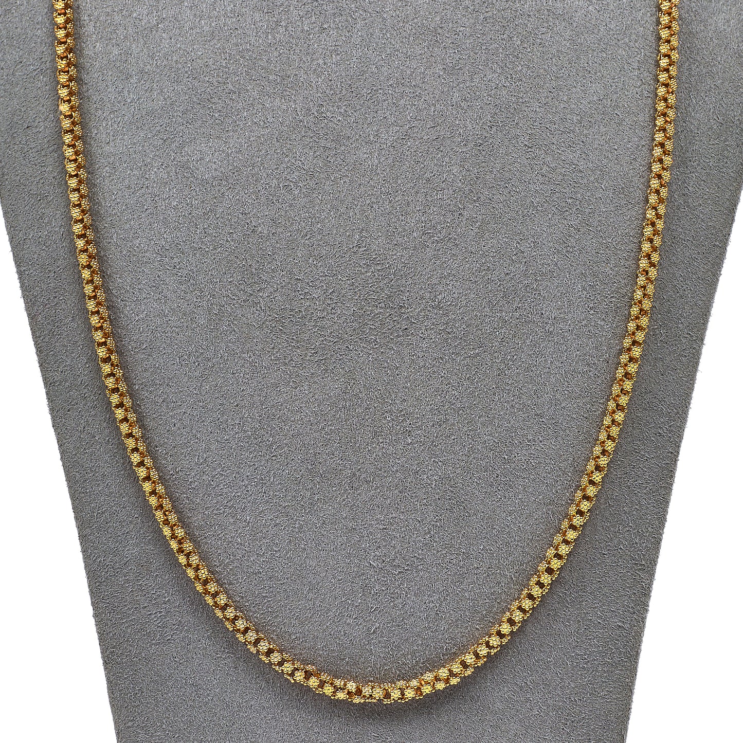 Pre-Owned 18ct Gold Matte Finish Popcorn Chain Necklace