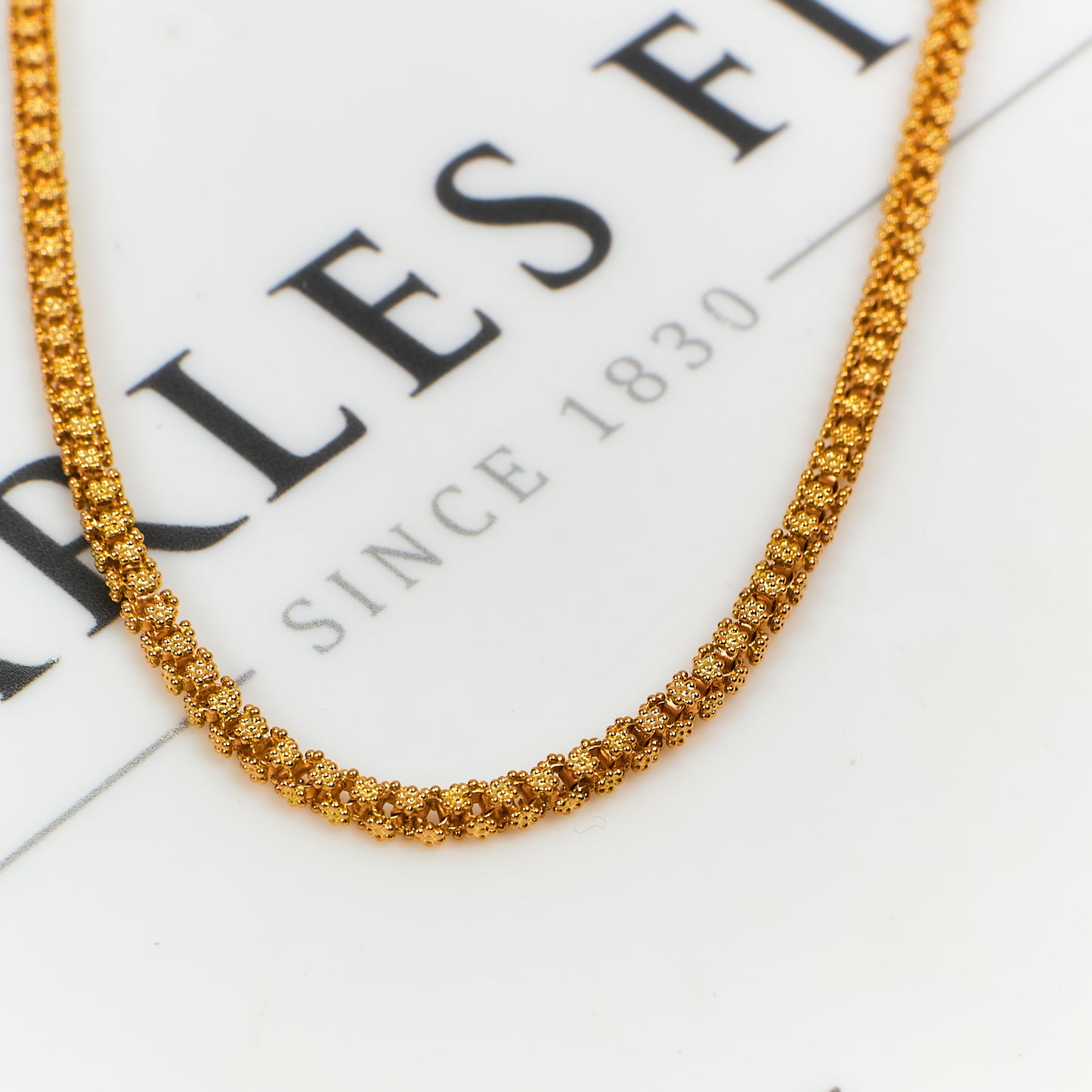 Pre-Owned 18ct Gold Matte Finish Popcorn Chain Necklace