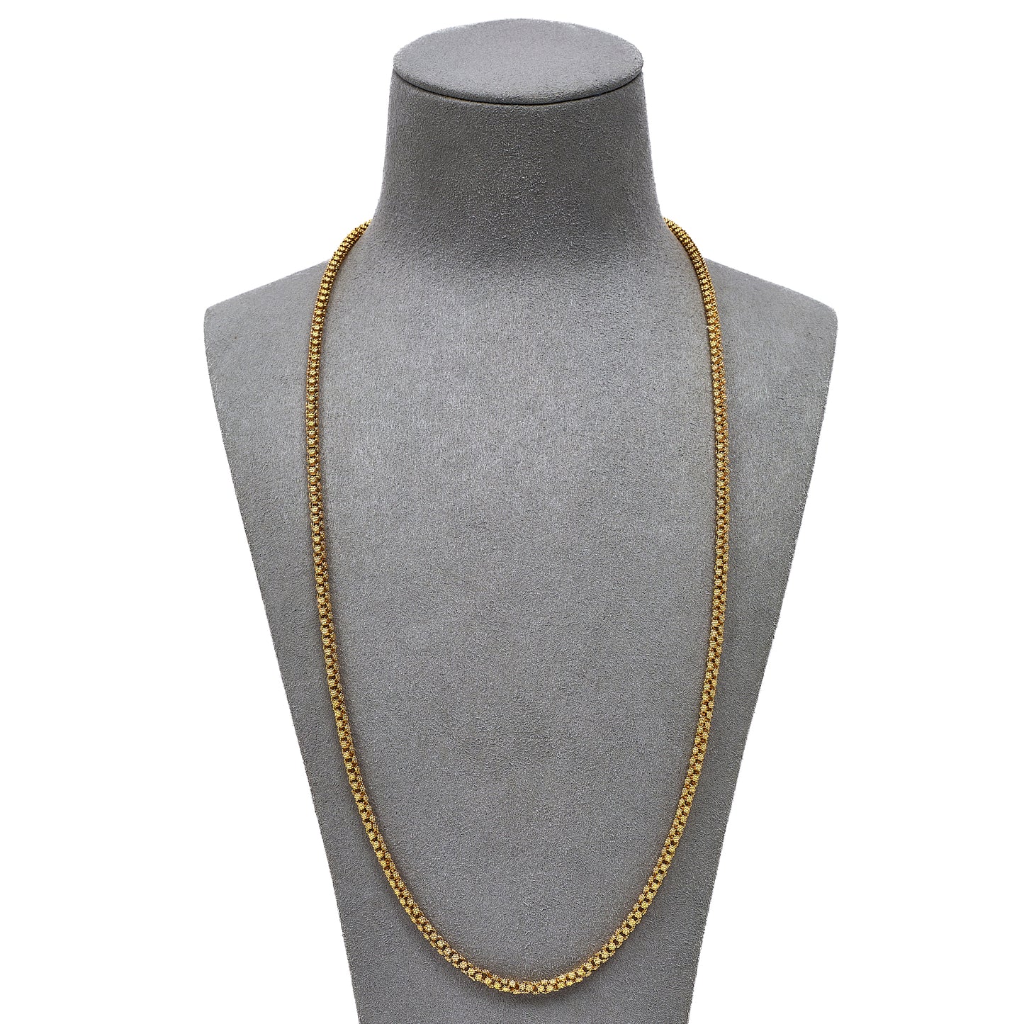 Pre-Owned 18ct Gold Matte Finish Popcorn Chain Necklace