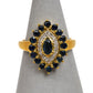 Pre-Owned 18ct Gold Oval Sapphire & Diamond Cluster Ring