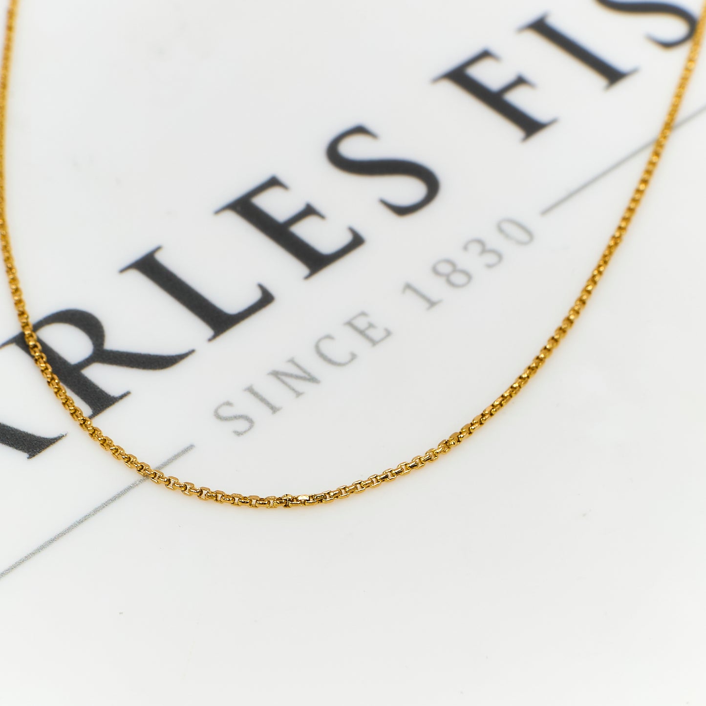 Pre-Owned 14ct Gold Square Belcher Chain Necklace 22 Inch