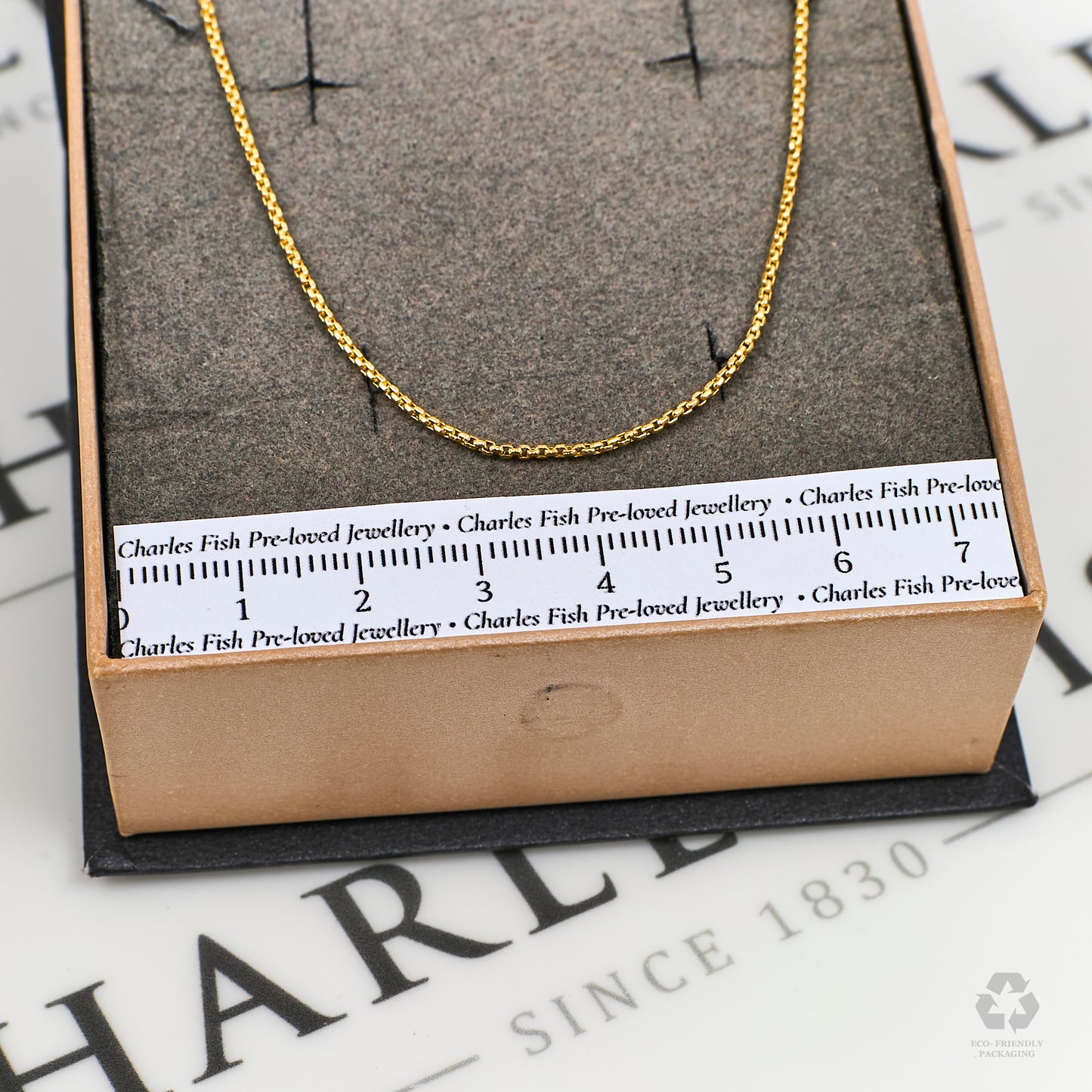 Pre-Owned 14ct Gold Square Belcher Chain Necklace 22 Inch