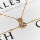 Pre-Owned 18ct Gold CZ Square Cluster Design Jewellery SET