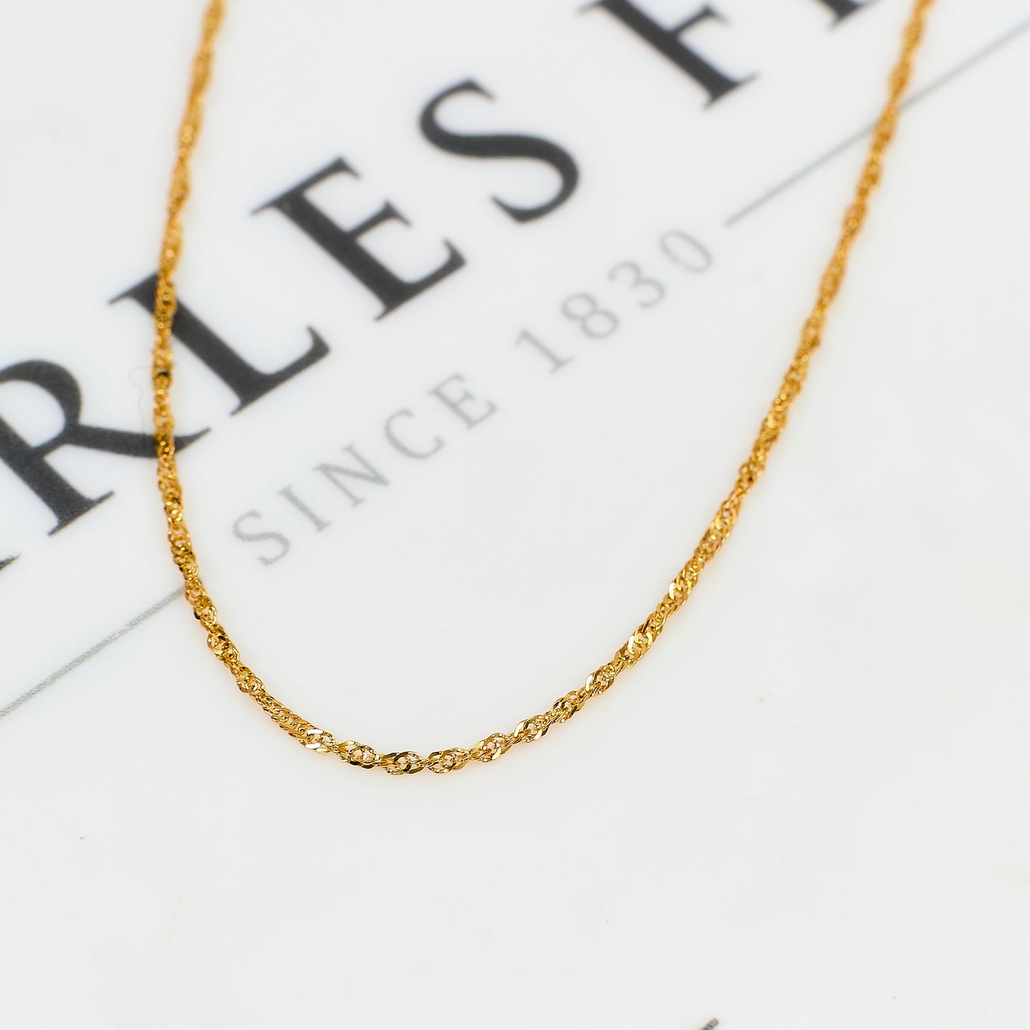 Pre-Owned 14ct Gold Twist Curb Chain Necklace 20 Inch