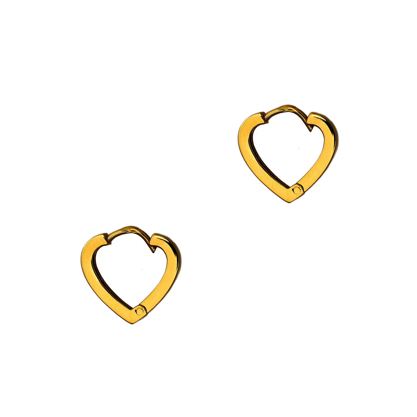 Pre-Owned 14ct Gold Heart Shaped Hinged Earrings