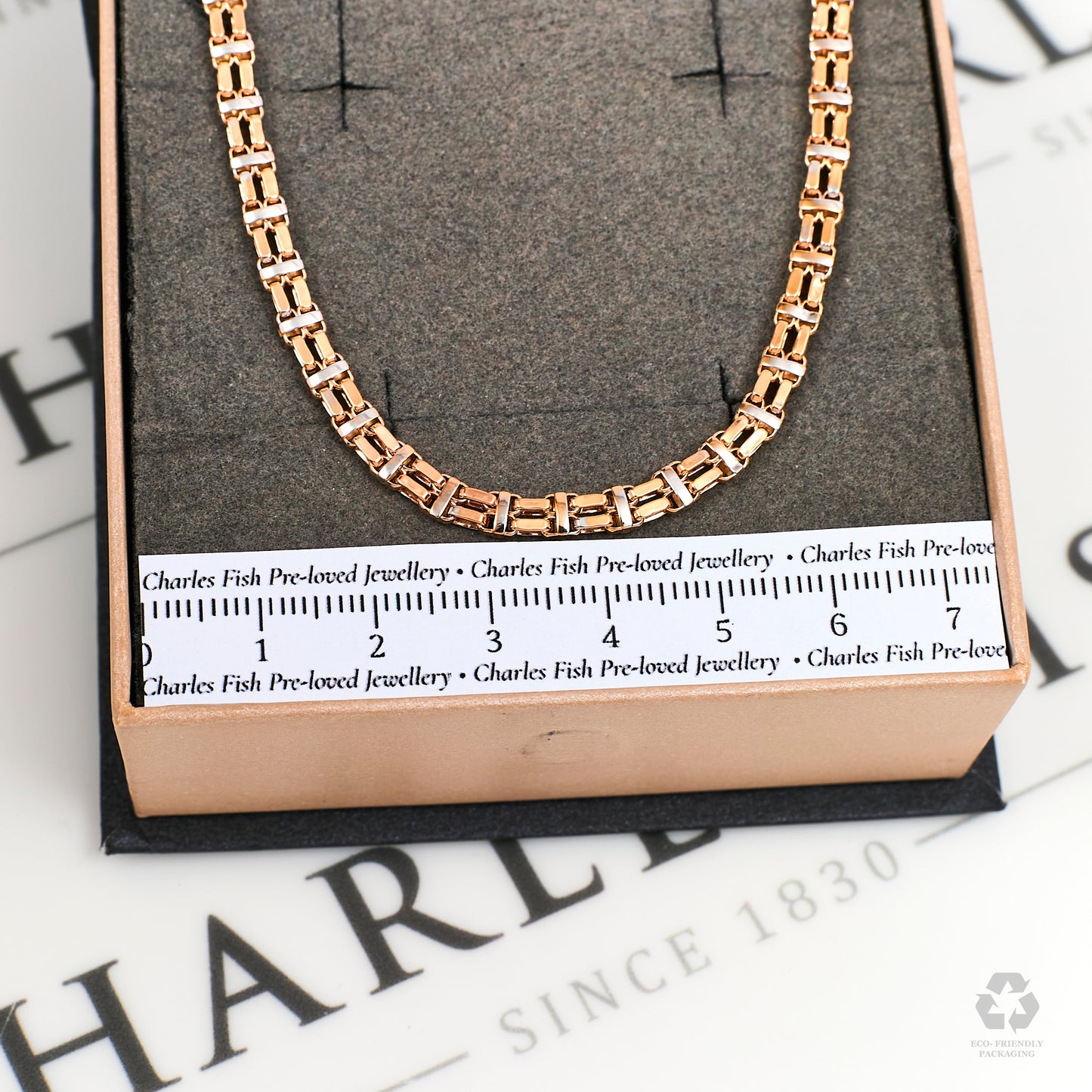 Pre-Owned 14ct Rose & White Gold Chain Bracelet