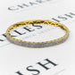 Pre-Owned 9ct Gold CZ Hinged Bangle