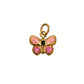 Pre-Owned 9ct Gold Pink Enamel Butterfly Pendant