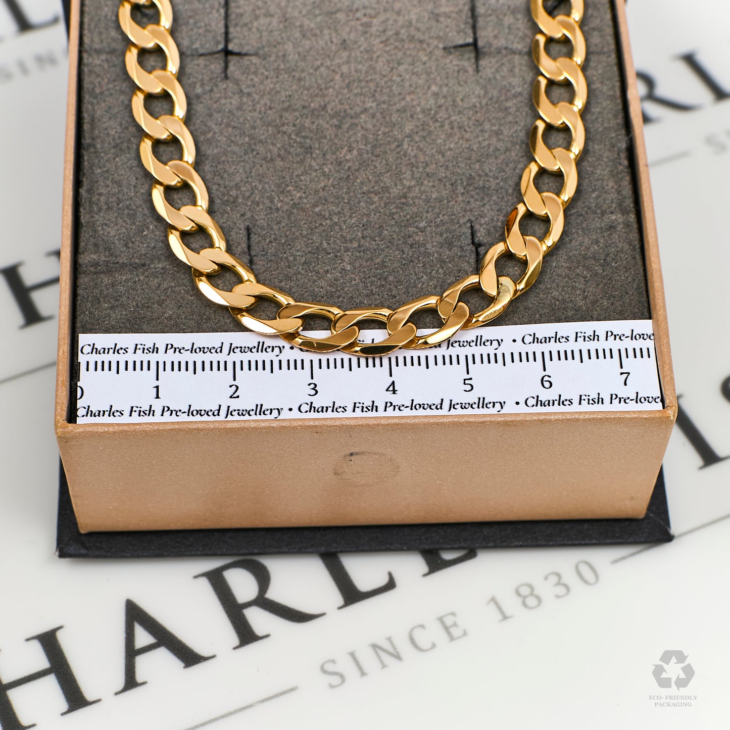 Pre-Owned 9ct Gold Curb Chain Necklace 22 Inch