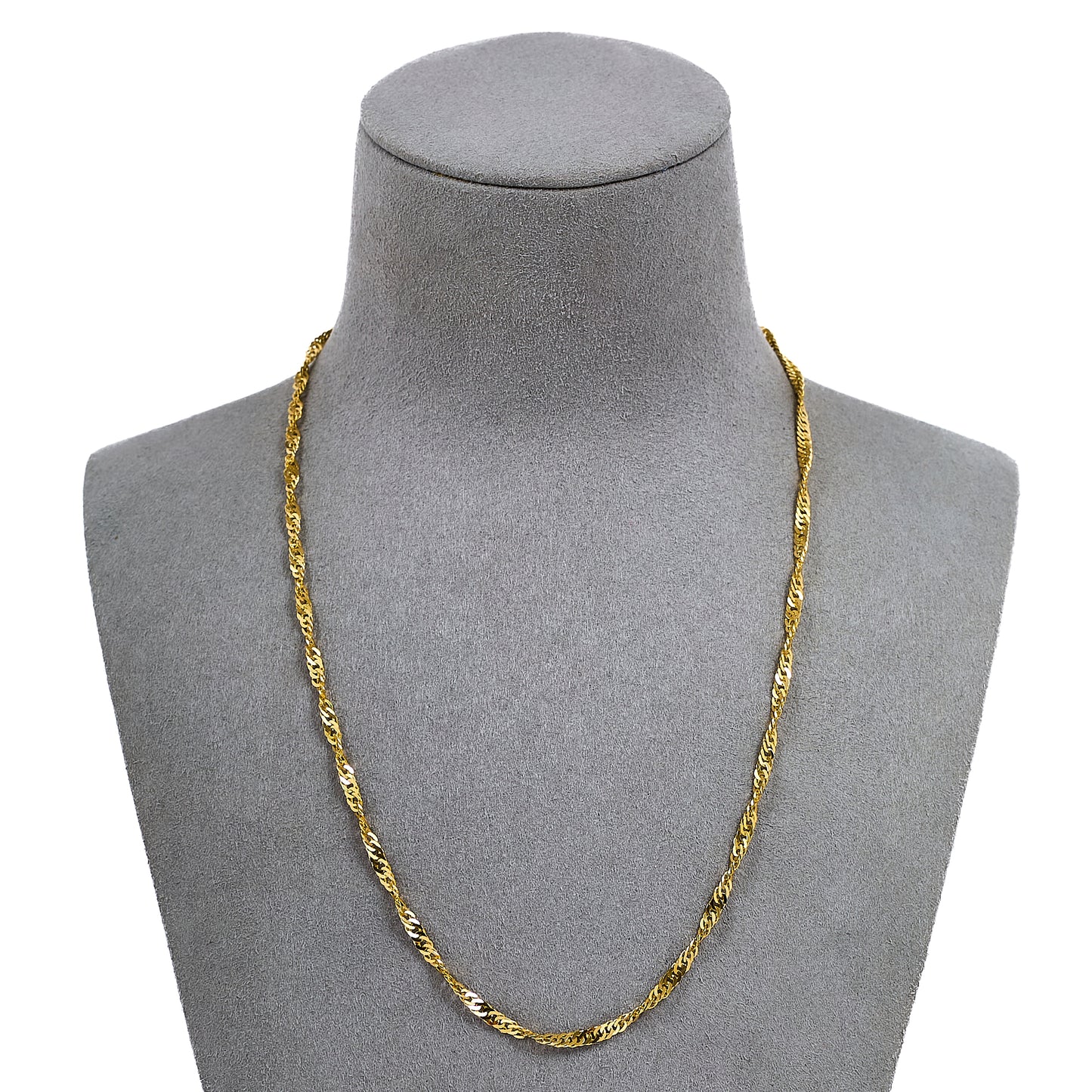 Pre-Owned 9ct Gold Twist Curb Chain Necklace 18 Inch