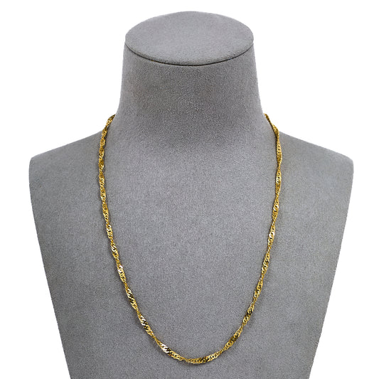 Pre-Owned 9ct Gold Twist Curb Chain Necklace 18 Inch
