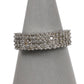 Pre-Owned 9ct White Gold 4 Row Diamond Ring Size Q.5