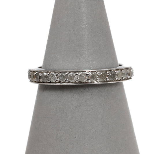 Pre-Owned 9ct White Gold Diamond Full Eternity Ring Size P
