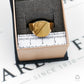 Pre-Owned 9ct Gold Half Pattern Signet Ring Size R
