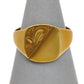 Pre-Owned 9ct Gold Half Pattern Signet Ring Size R