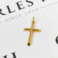 Pre-Owned 9ct Gold Twist Design Cross Pendant