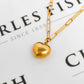 Pre-Owned 9ct Gold Heart Pendant & Oval Link Chain