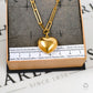 Pre-Owned 9ct Gold Heart Pendant & Oval Link Chain