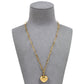 Pre-Owned 9ct Gold Heart Pendant & Oval Link Chain
