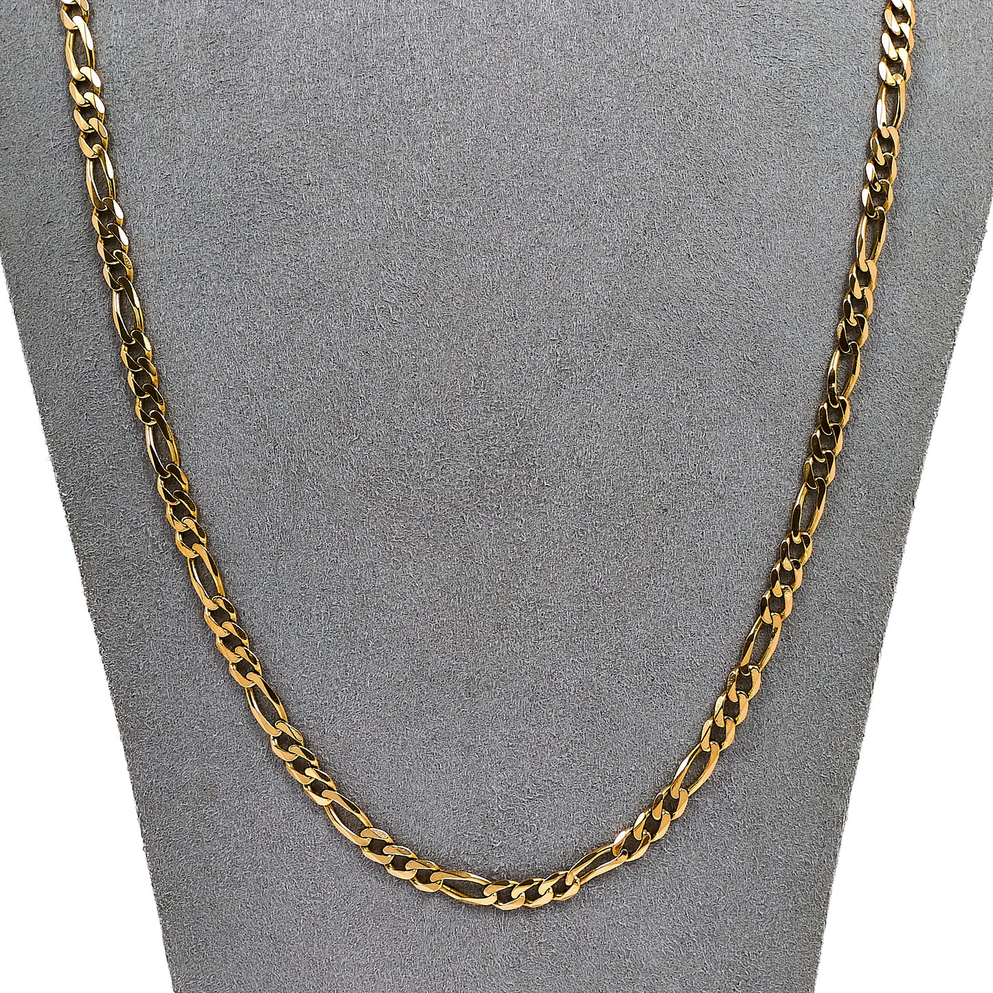 Pre-Owned 9ct Gold 3+1 Figaro Chain Necklace 24 Inch