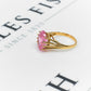 Pre-Owned 9ct Gold Oval Pink CZ Dress Ring Size P